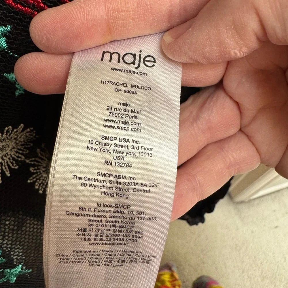 Maje Rachel Heart and Floral Print Mini Dress